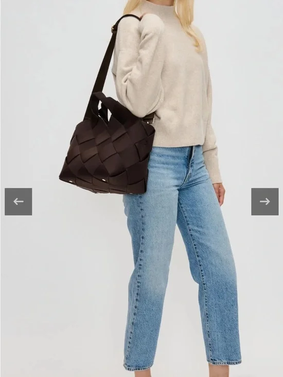 Sol and Selene Resilience Woven Neoprene Tote Bag in Deep Brown - Picture 3 of 12